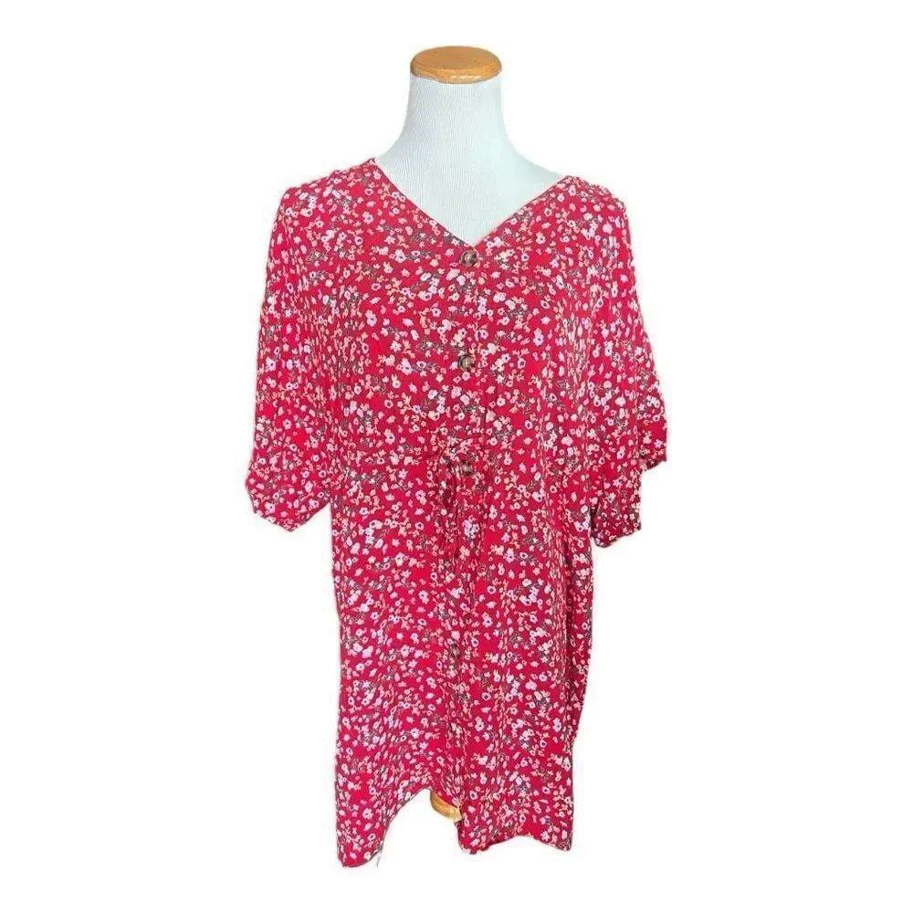 Womens ChancesR Chances R Floral Flowy Oversized Button Down Dress - Sz M
